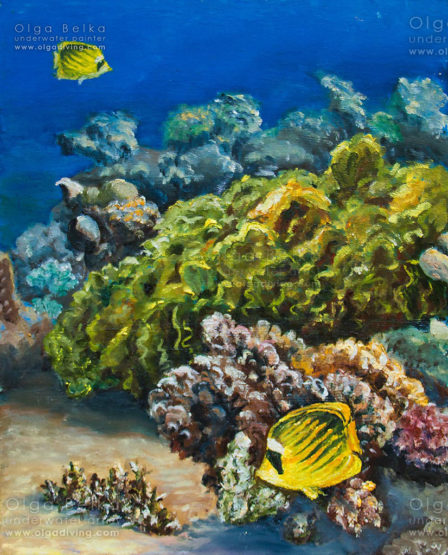 Underwater painting by Olga Belka - Curly sea