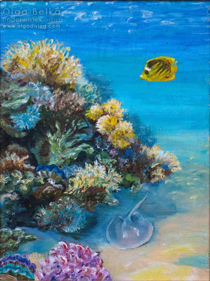 Underwater painting by Olga Belka - Playing hide-and-seek