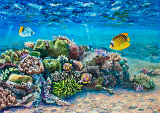 Underwater painting by Olga Belka - Reflections