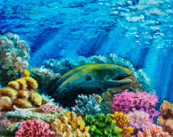 Underwater painting by Olga Belka - Who dared to disturb me