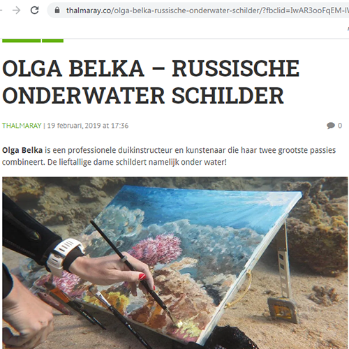 mass media about underwater artist olga belka